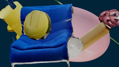 Graphic with distorted interior objects
