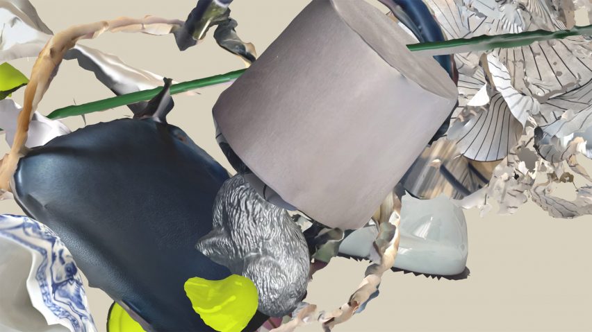Graphic with distorted interior objects
