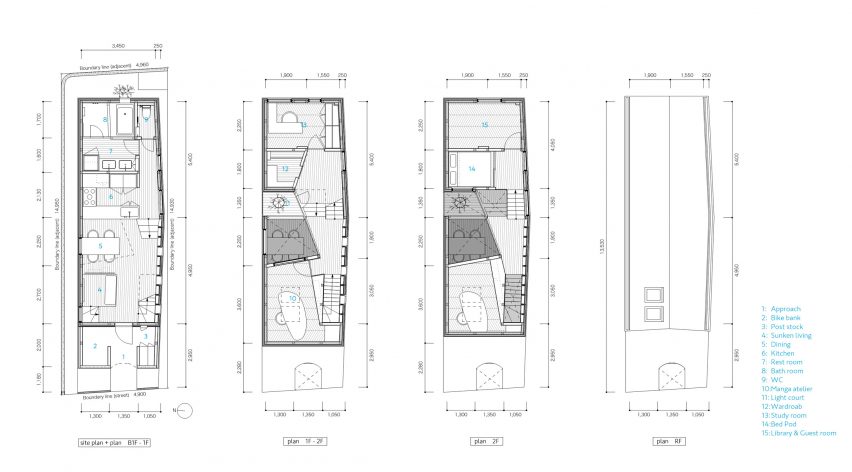 Plans of A Japanese Manga Artist's House by Tan Yamanouchi & AWGL