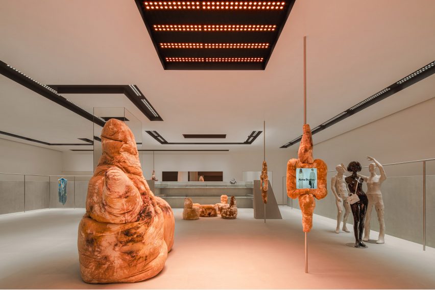 Bic fabric sculpture by Max Lamb in Acne Studios store
