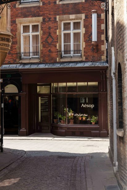 Facade of Aesop Cambridge designed by JamesPlumb