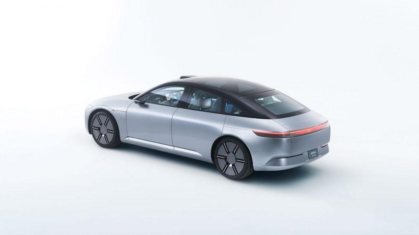 Rear view of prototype Afeela EV by Honda and Sony as launched at CES