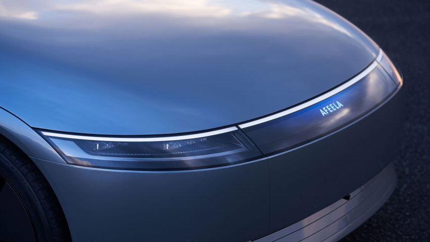 Bonnet of prototype Afeela EV by Honda and Sony as launched at CES