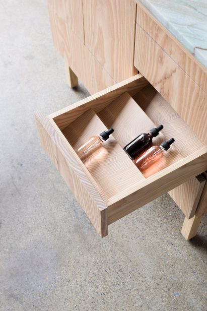 Photograph of drawer containing glass vials