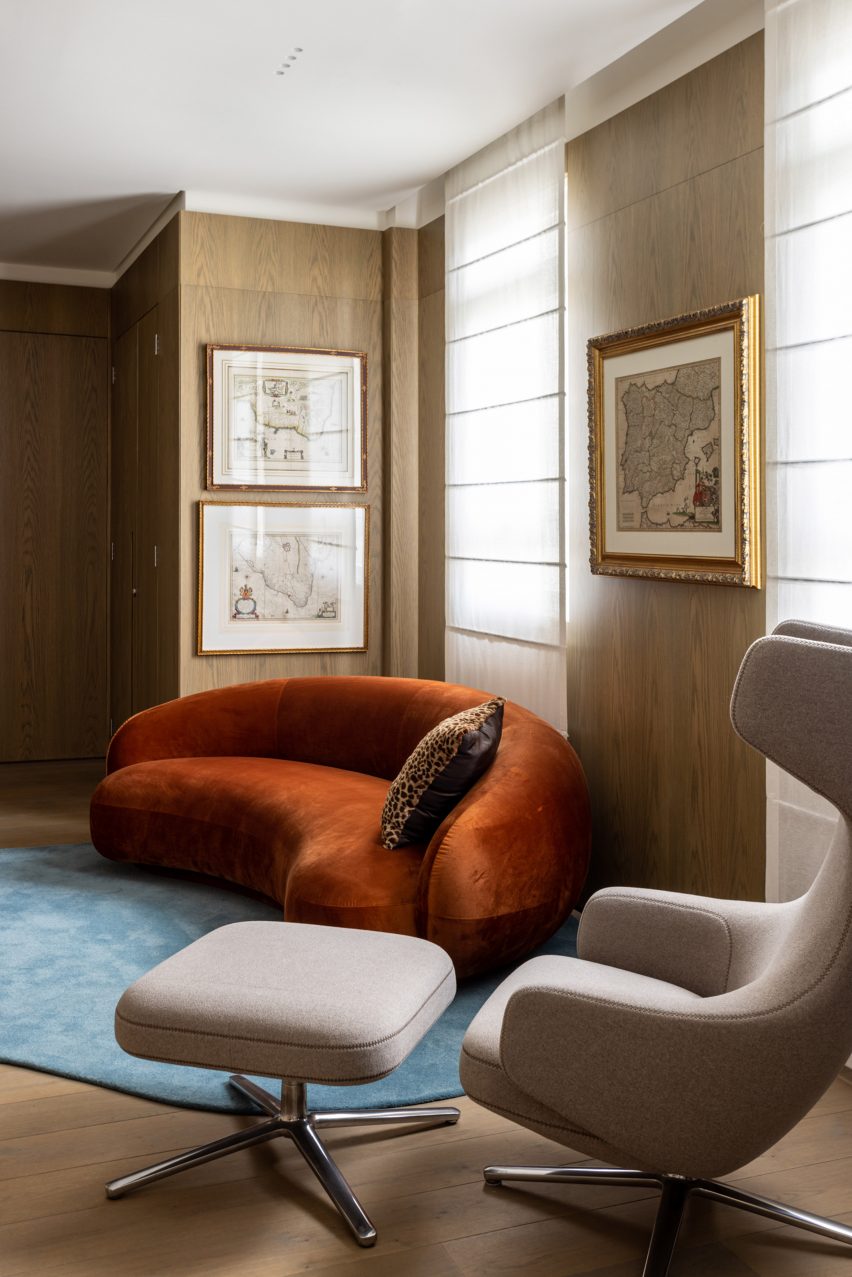 Library panelled with wide planks