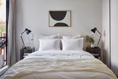 Bedroom at Common Melrose housing complex