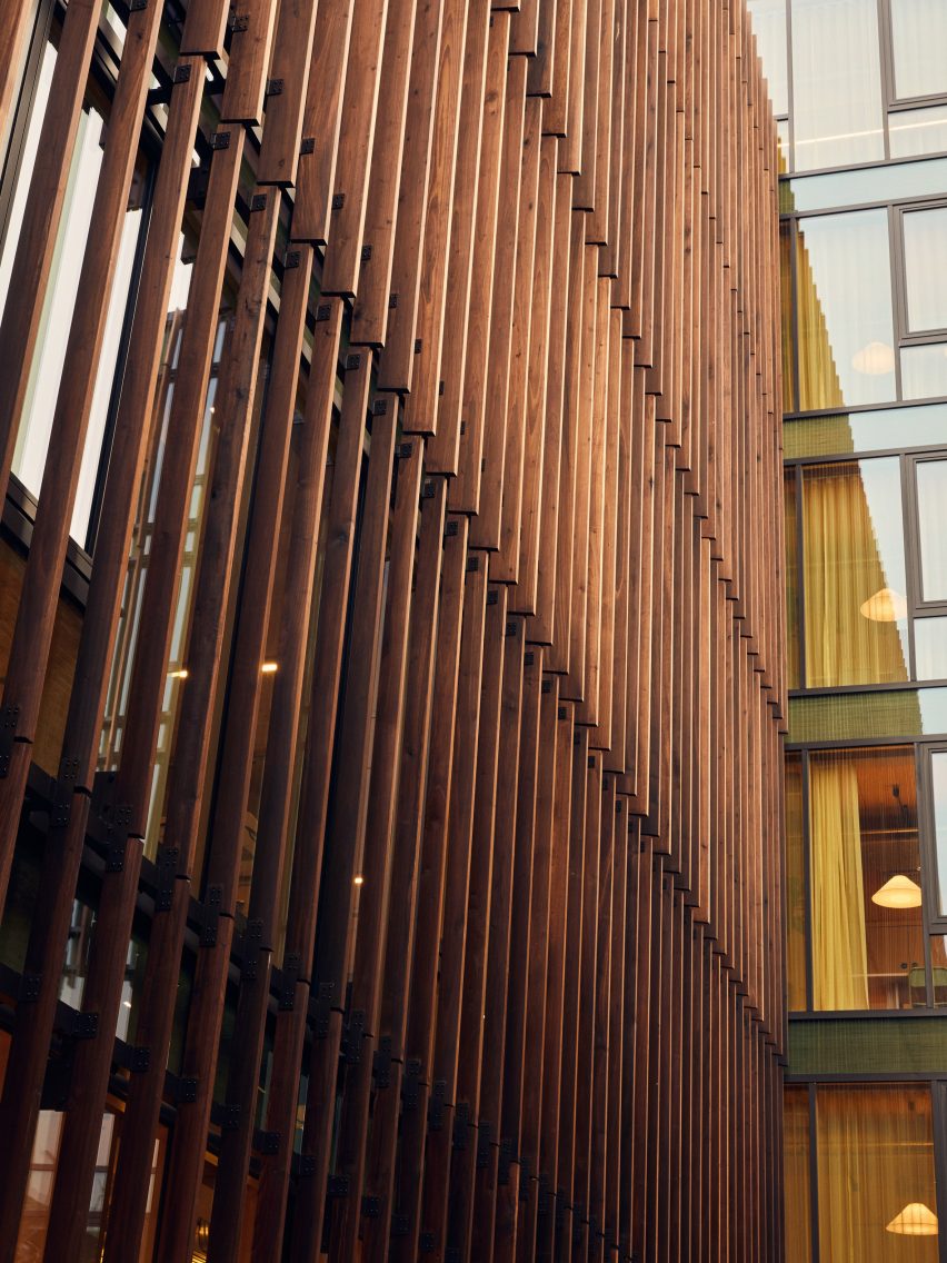 Tulipwood timber cladding on the Black and White building