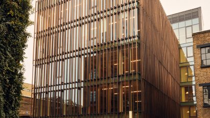 Interior of timber office Black & White Building