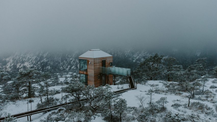 Exterior of Bolder Star Lodges in Norway by Snøhetta and Vipp