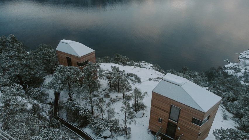 Exterior of Bolder Star Lodges in Norway by Snøhetta and Vipp