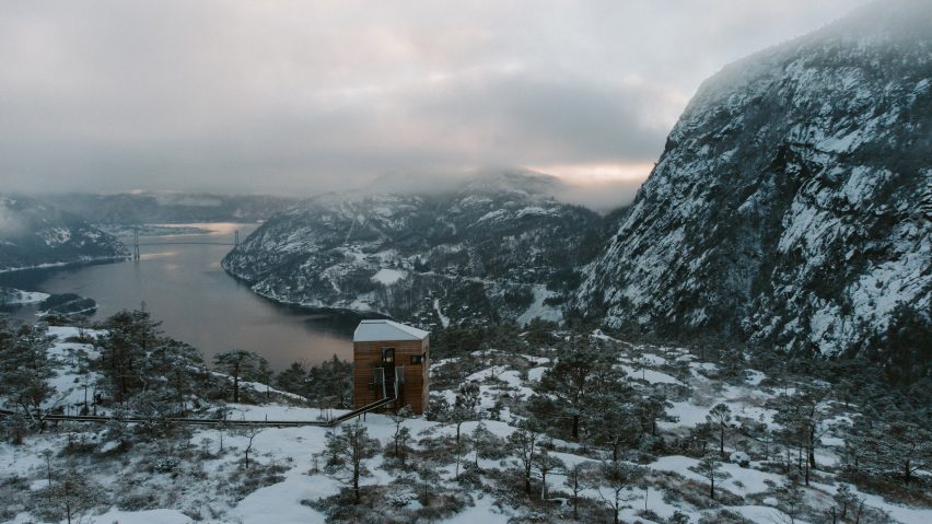 Exterior of Bolder Star Lodges in Norway by Snøhetta and Vipp