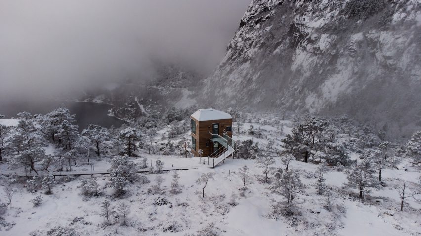 Exterior of Bolder Star Lodges in Norway by Snøhetta and Vipp