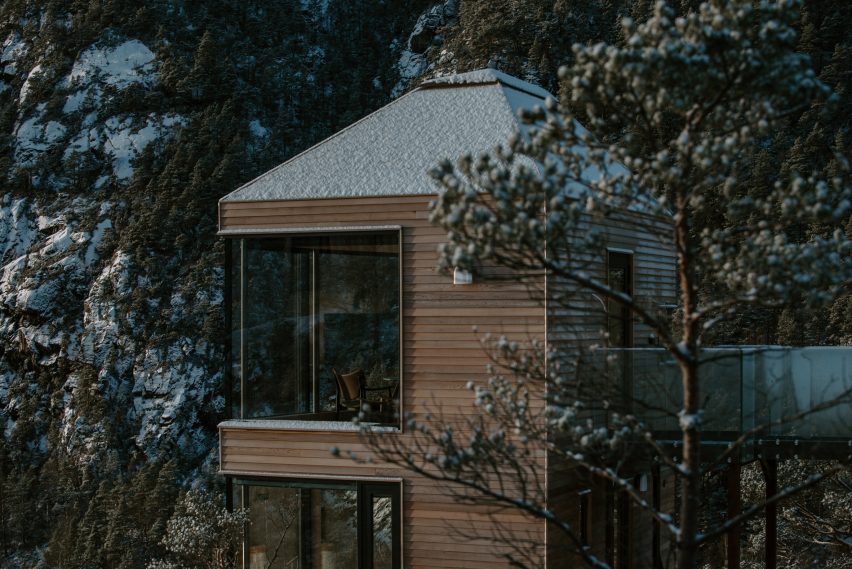 Exterior of Bolder Star Lodges in Norway by Snøhetta and Vipp