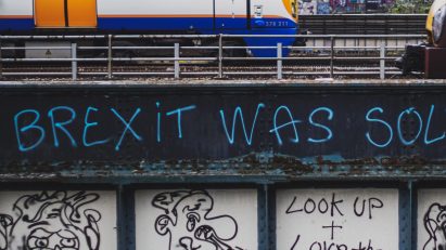 Brexit graffiti on railway