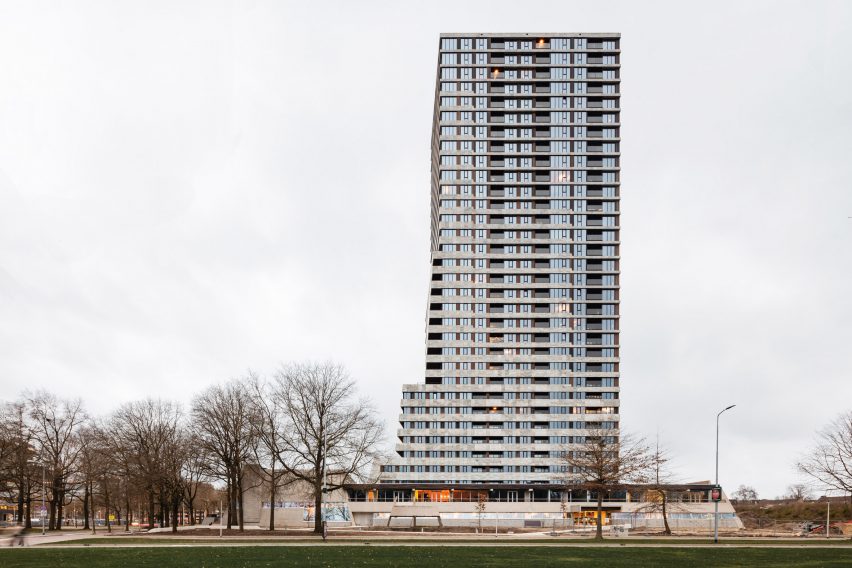 Bunker Tower in Eindhoven seen from the side