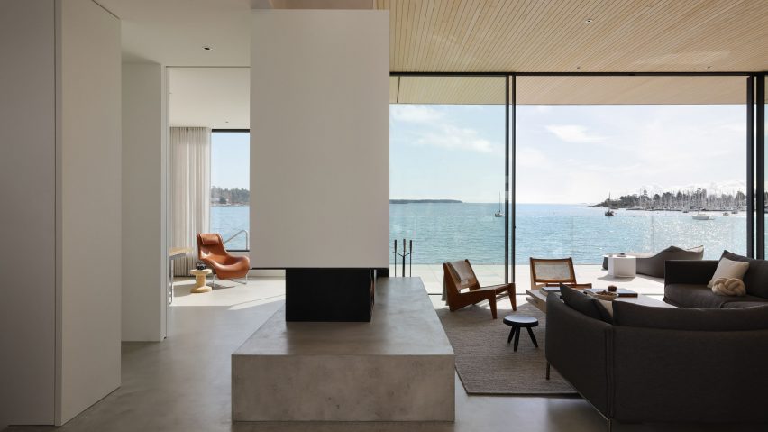View of ocean through Cadboro Bay House