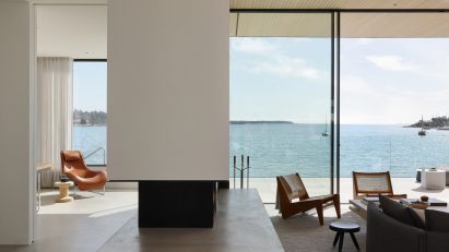 View of ocean through Cadboro Bay House