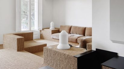 Living room with sisal carpet