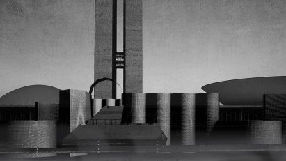 Visual of Castillo Congresso wall by Opposite Office, Brasilia