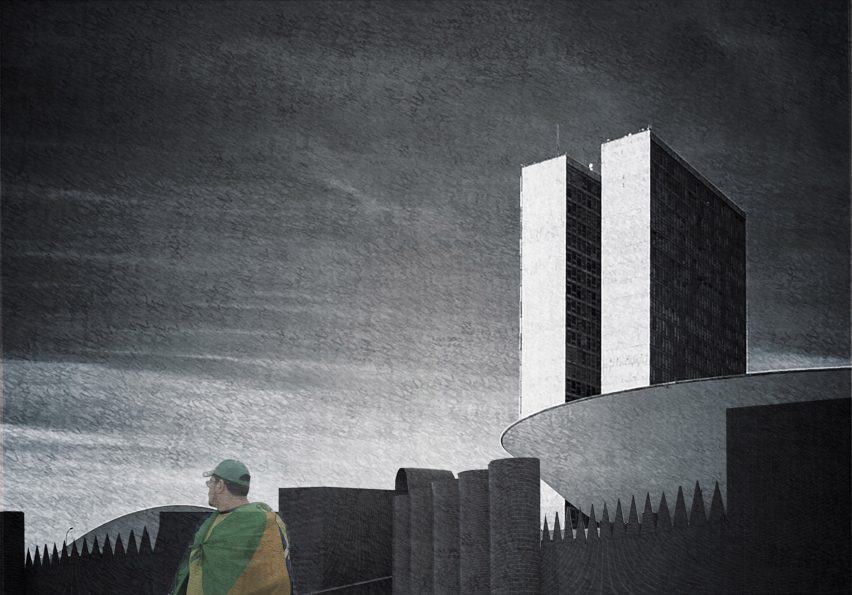 Wall designed to surround Oscar Niemeyer-buildings in Brasília