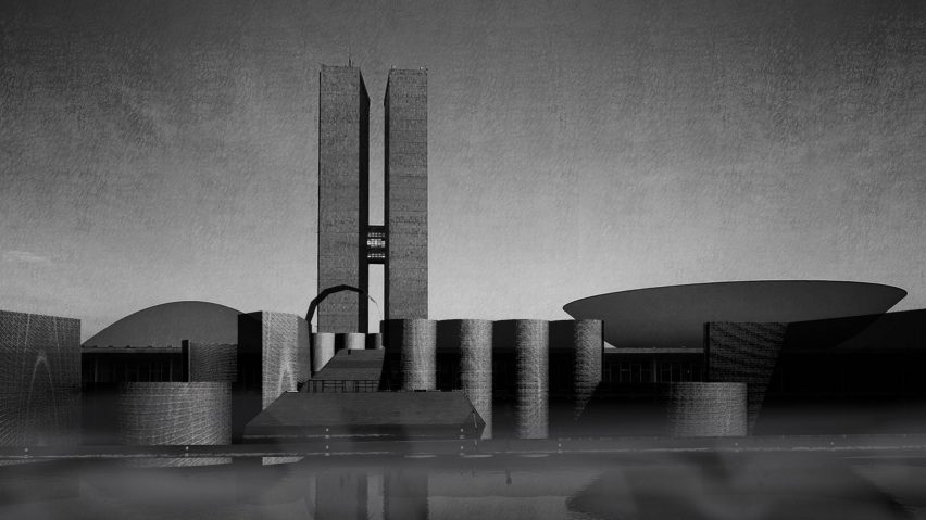 Visual of Castillo Congresso wall by Opposite Office, Brasilia