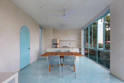 Understated interior design characterised by blue accents