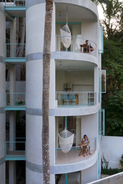 Covered terraces with hammocks and seating