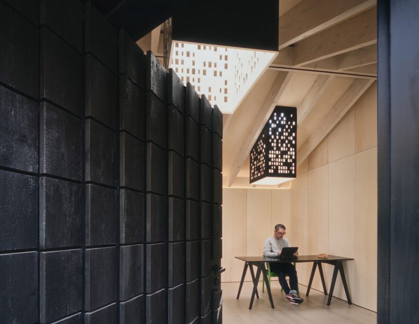 Entrance to Dark Matter garden studio by Hyper