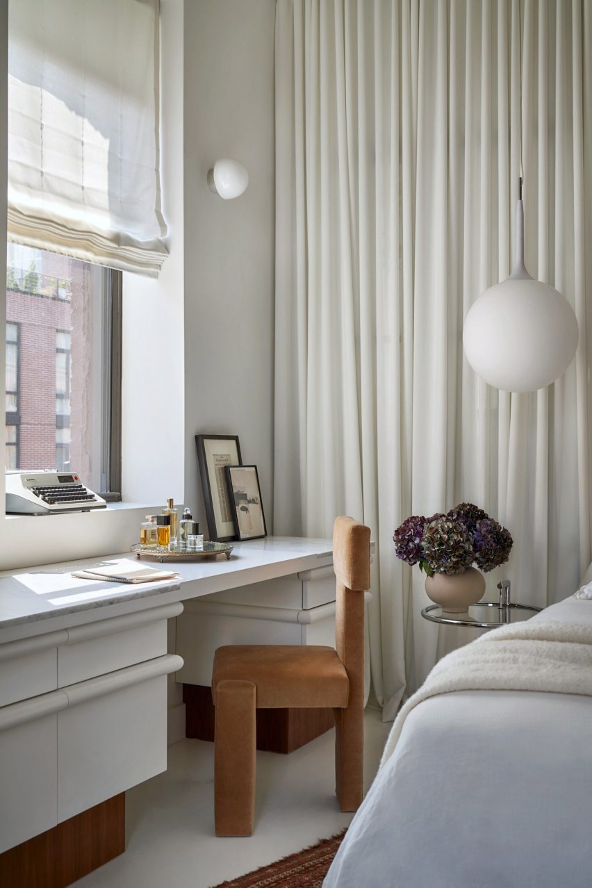 Small desk under a window