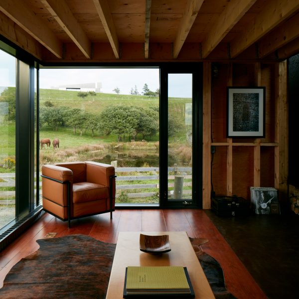 Living room at Enough House, Canada, by Brian MacKay-Lyons
