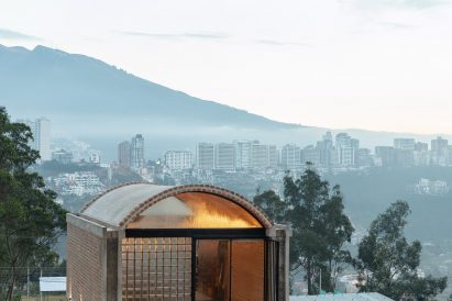 House with glass brick facade overlooking Quito, Ecuador