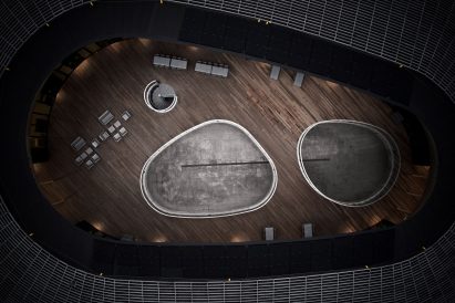 Aerial view of terrace at Esbjerg Maritime Center 