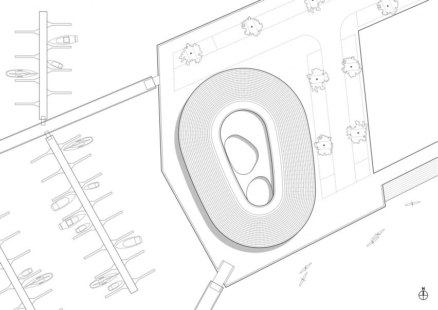 Site plan of Esbjerg Maritime Center by Snøhetta and WERK Arkitekter