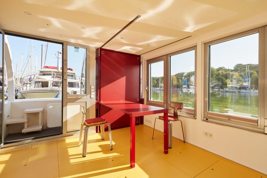Interior of Fàng Sōng houseboat in Berlin by Crossboundaries