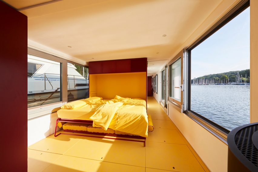 Interior of Fàng Sōng houseboat in Berlin by Crossboundaries