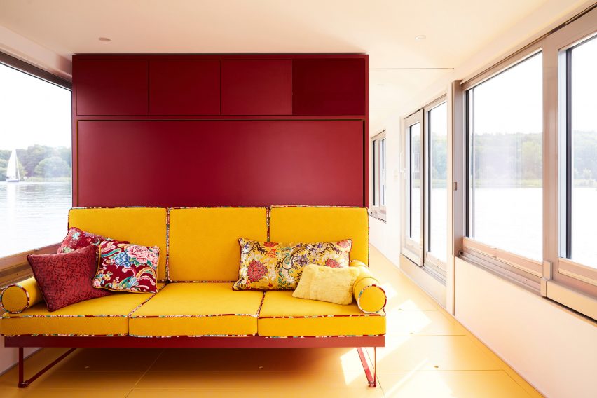 Interior of Fàng Sōng houseboat in Berlin by Crossboundaries