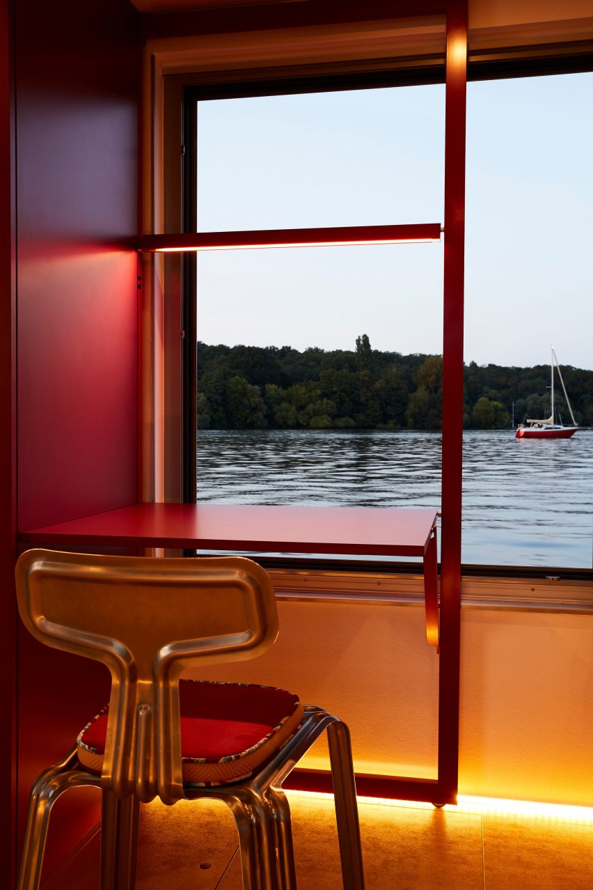 Interior of Fàng Sōng houseboat in Berlin by Crossboundaries