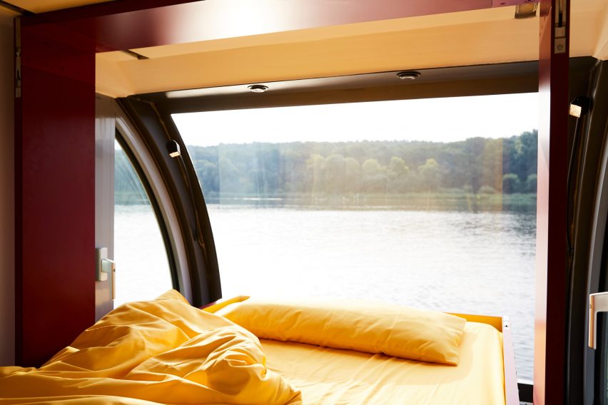 Interior of Fàng Sōng houseboat in Berlin by Crossboundaries