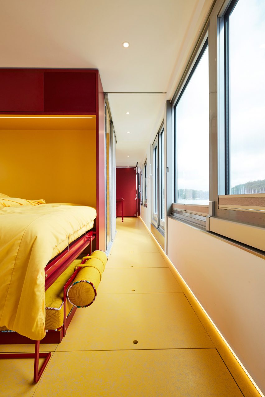 Interior of Fàng Sōng houseboat in Berlin by Crossboundaries