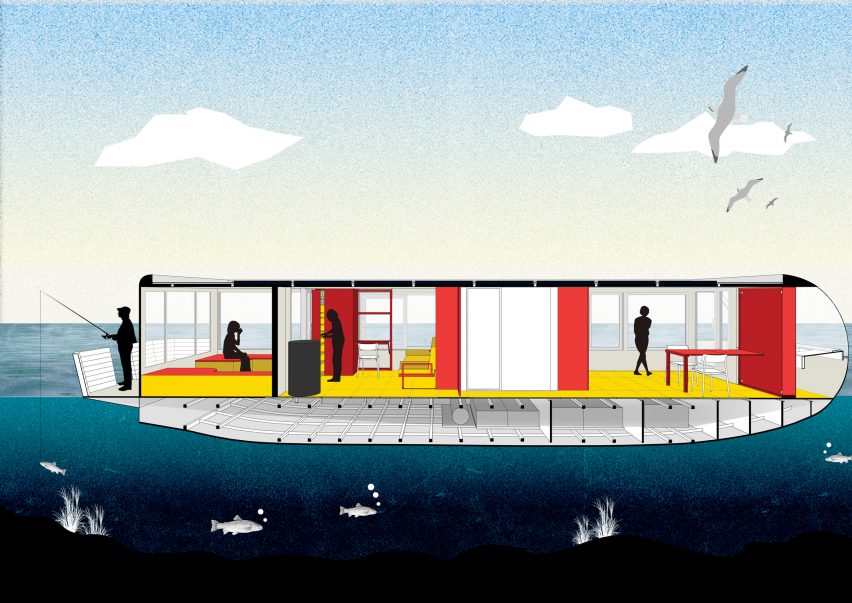 Section of Fàng Sōng houseboat in Berlin by Crossboundaries
