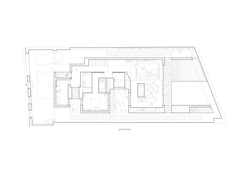 Ground floor plan of Forte House by Pema Studio in Santo Tirso
