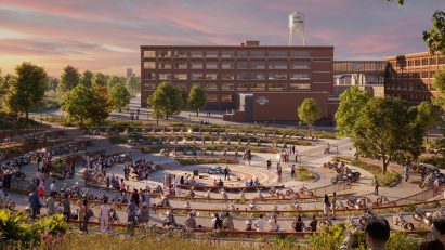 "Motorcycle amphitheatre" for Harley Davidson by Thomas Hetherwick