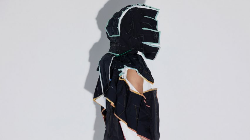 Model wearing Soft Assembly hooded jacket by Pola Demianiuk