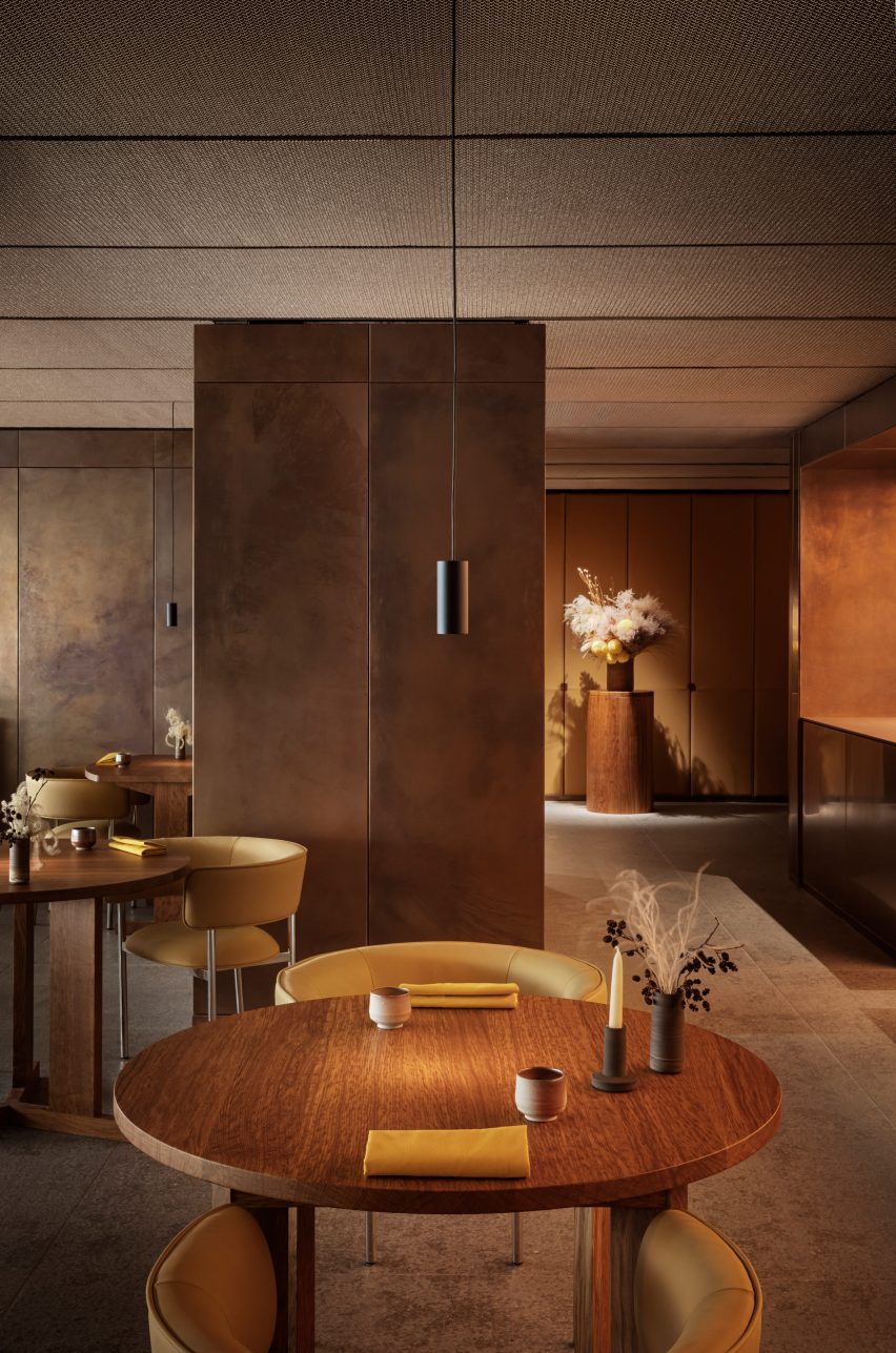 Wooden furniture inside Ikoyi by Studio David Thulstrup