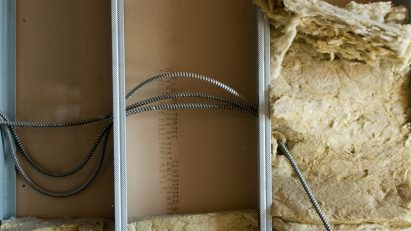 Picture of insulation in a building framework by Jupiter Images illustrating story about Cambridge insulation study