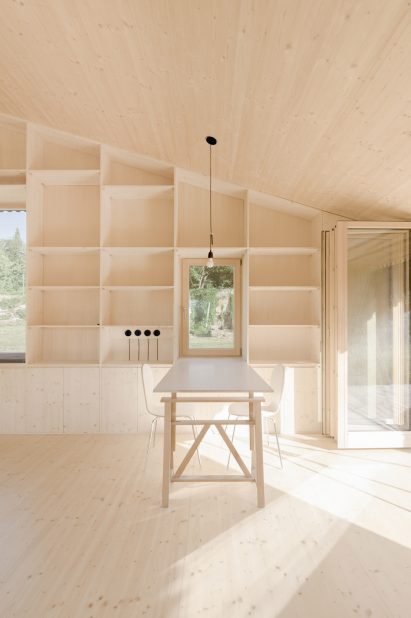 Interior photo of the Austrian cabin
