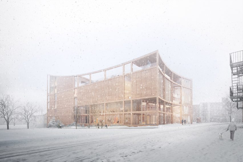 Render of Lever Architecture's design for the Portland Museum of Art