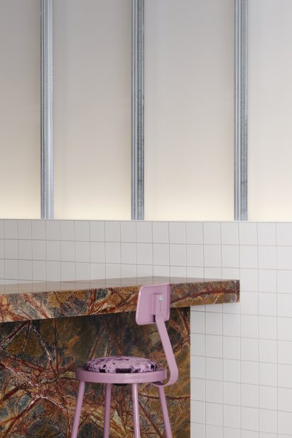 Detail of bar counter and stool