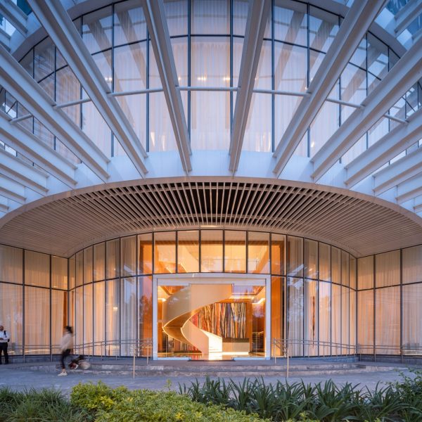 Entrance to Pelli Clarke and Partners Mexico City Mitikah tower