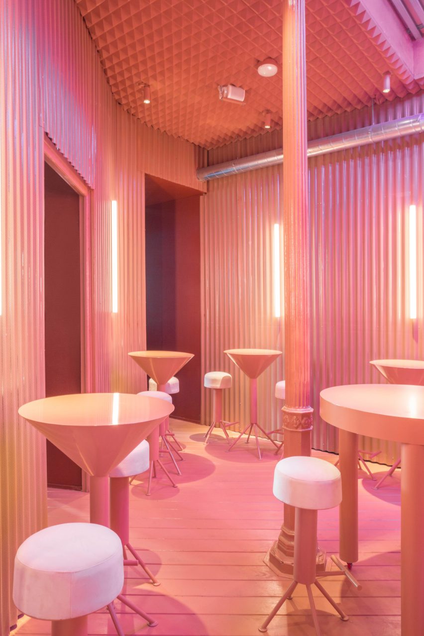 Pink room in Naked and Famous bar by Lucas y Hernández-Gil